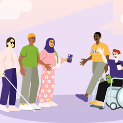 Illustration of diverse group of people